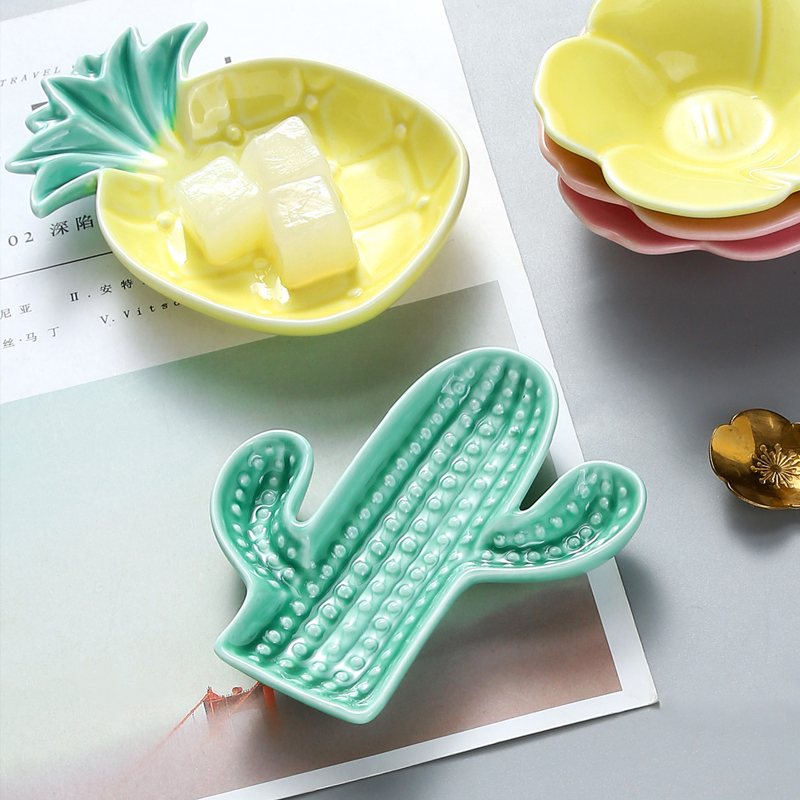 Creative household ceramic snack dish of lovely small plate flavor dish dishes disc move plate dipping sauce dish bowl