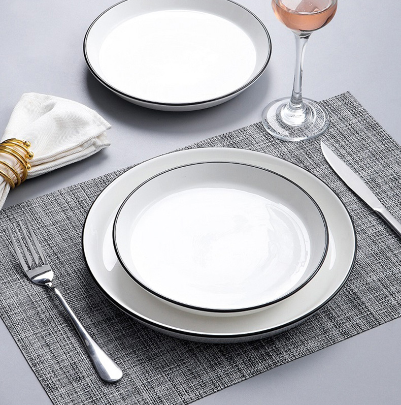 The Nordic steak knife and fork dish combination suit creative ceramic tableware household web celebrity food dish tray is western food dish