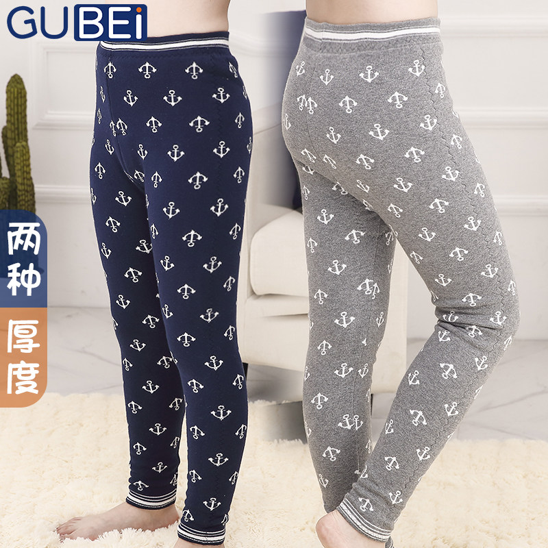 Boys' inner pants autumn and winter warm pants wear wool pants little boy plus velvet thick wool pants children's cotton pants