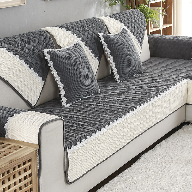 Winter plush sofa cushion Four Seasons universal non-slip modern minimalist full-pack sofa backrest towels sleeves Composite thickened