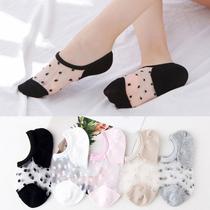 Socks womens short socks shallow mouth summer thin section Kass invisible Korean version boat socks Glass silk crystal tube socks ins tide