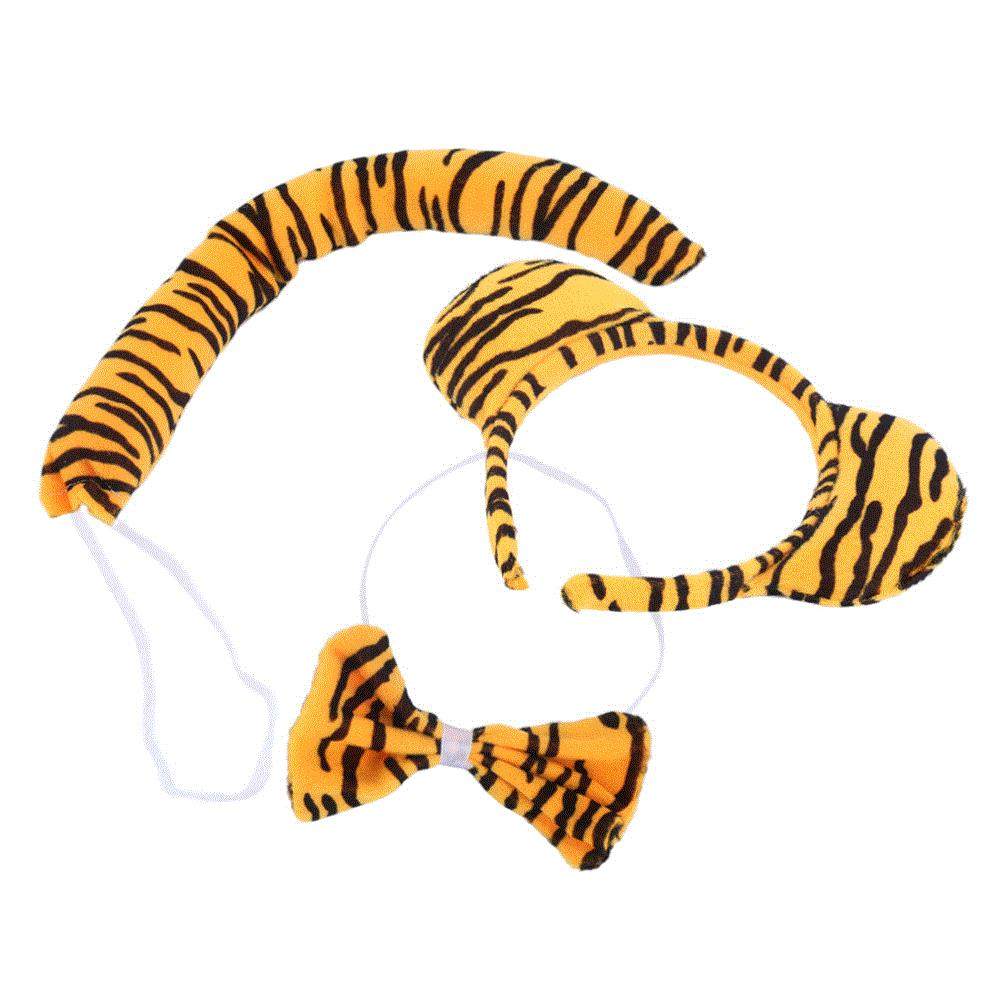 cute animal tiger tail-bunny ear hair headband-bow tie 3