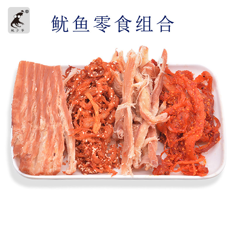 Squid filament 500g hand tore organ squid strip ready - to - eat dry snack Qingdao special squid strip large packaging seafood