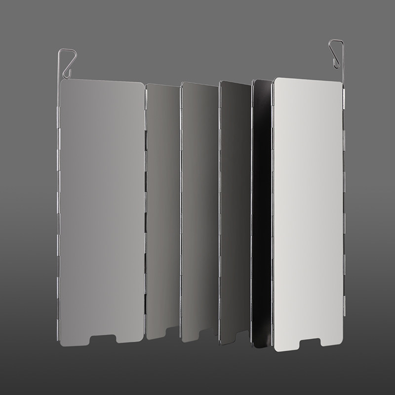 Rock Valley Windproof Board Outdoor Convenient Card Type Furnace Folding Wind Shield 10 Piece Aluminum Portable Windproof Sheet With Bolt