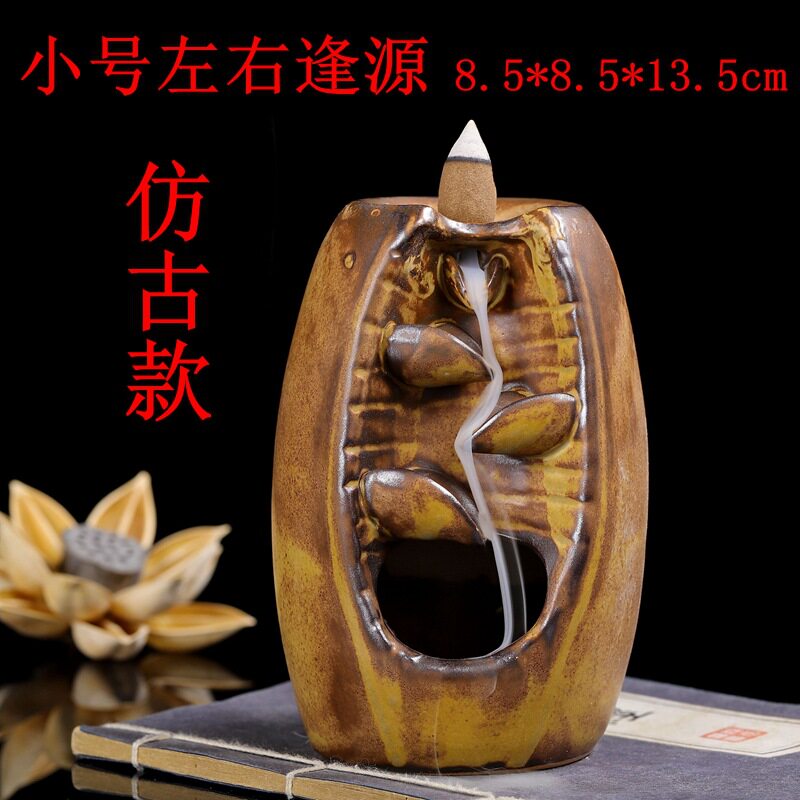 Керамическая благовола -горелка обратно водопад водопад водопад дымовой центр курильница   