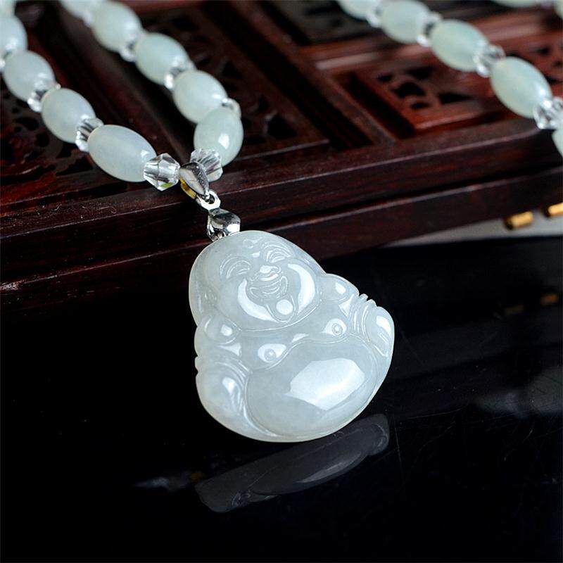 Natural Jade Jade Buddha Pendant Laughing Buddha Maitreya Buddha Pendant Necklace Necklace Jade Buddha Pendant