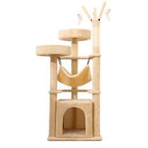 Flannel Cat Climbing Small Kitty Solid Wood Feline Cat Tree Integrated Cat Grab Board Cat Toy Jump Desk Grab Pole Cat Shelf