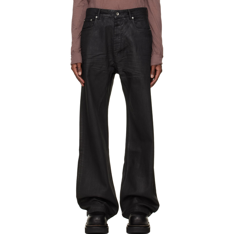 Void |   Rick Owens Drkshdw Ro 26 Autumn/Winter Black Waxed Geth Wide-Leg Jeans