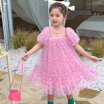 Girl dress NextElsa 2022 summer new Korean version of baby net veil fairy skirt little girl princess skirt