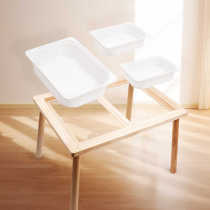 Solid wood childrens multi-functional building block table painting desk educational early education toys suitable for baby parent-child interaction