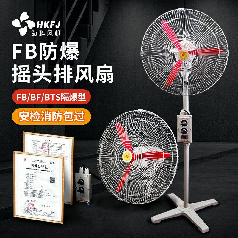 Explosion-proof shaking head fan FB BTS-500 600 750 wall type 220V explosion-proof fan floor-standing horn fan 380V