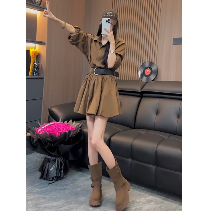 Dress 2025 Early Autumn New Style, This Year's Trendy, Super Stylish, High-End, Loose-Fitting, Slimming Mid-Length Shirt Dress Dress 2025 Early Autumn New Style, This Year's Trendy, Super Stylish, High-End, Loose-Fitting, Slimming Mid-Length Shirt Dress