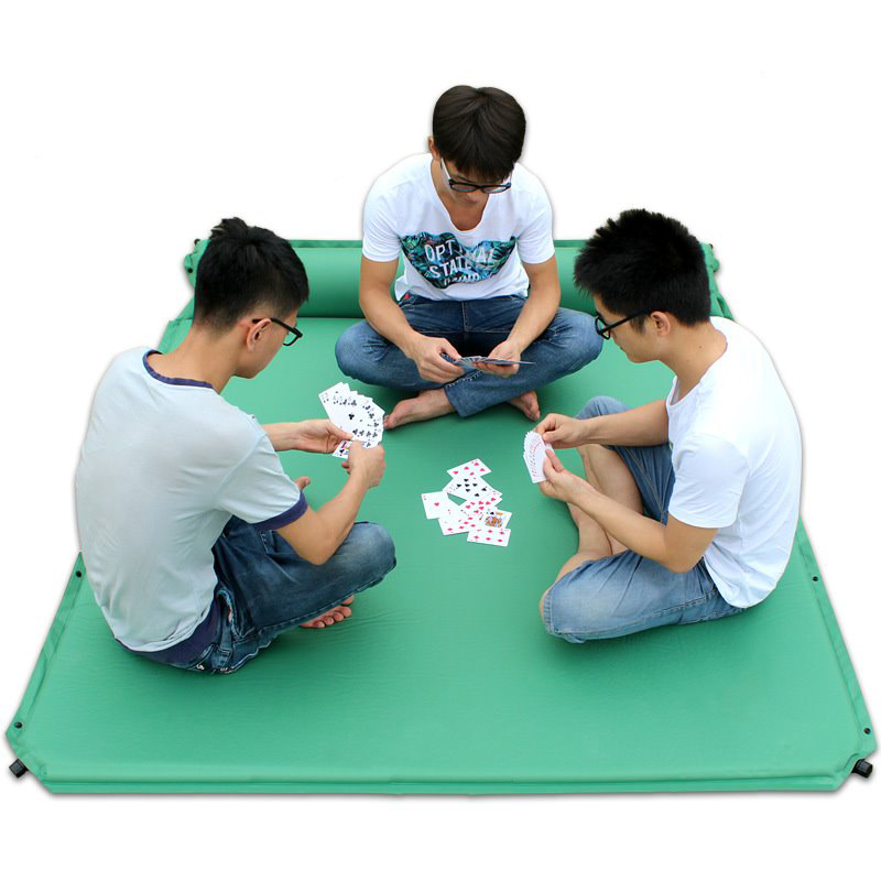 Tent Camping Inflatable Bed Cushion Sleeping Cushion Widening Thickened Automatic Inflatable Cushion Outdoor Biathlon Trio With Pillow Air Cushion