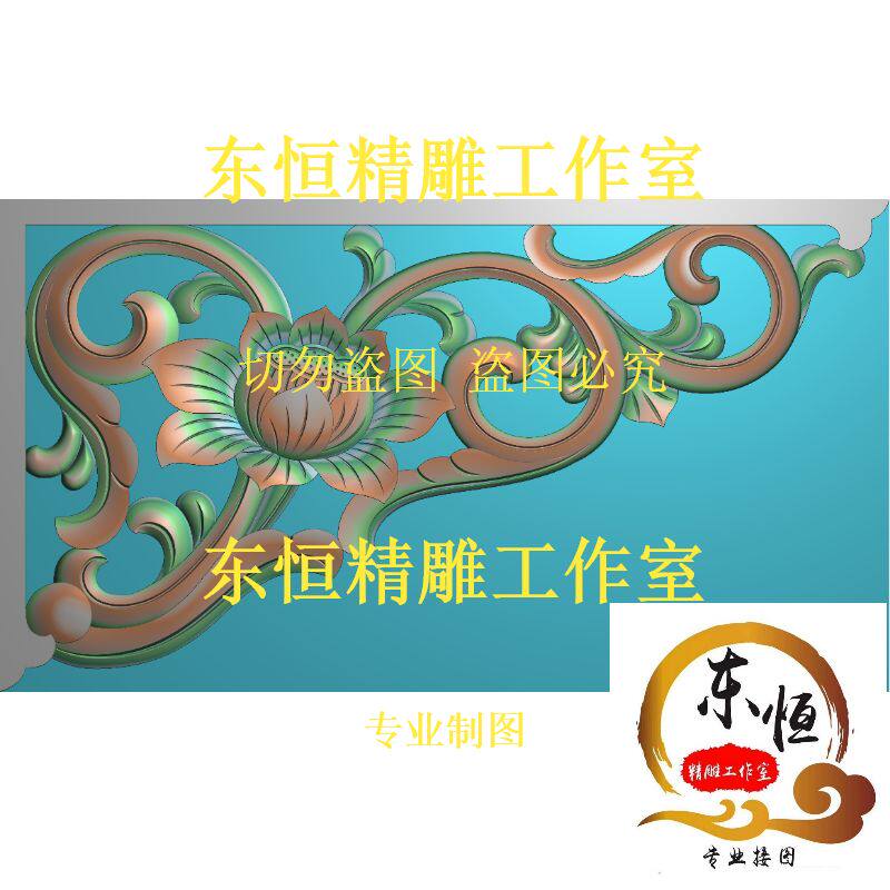 Finely carved figure grayscale relief figure pin flower door corbel ocean European-style bed wall panel curved drawer Urakawa corner flower V21