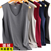 Mens cộng nhung ấm vest trẻ không bị kèm ngay nhung nóng đơn mảnh áo khoác mùa thu / mùa đông mỏng hai mặt đồ lót wearunderwear.