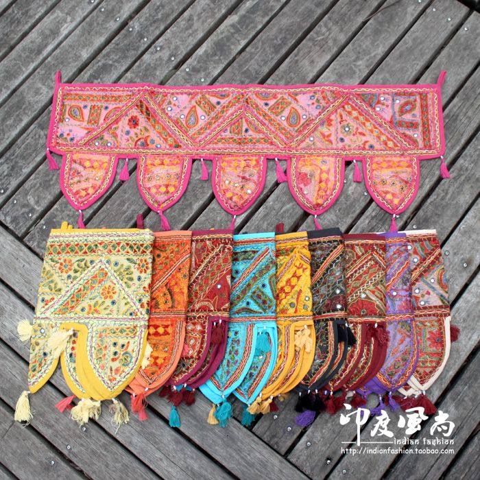 Indian wind import door Curtain National Wind Embroidered Curtain Door Head Cloth Art Home Soft Clothing 105 * 35 95 * 35