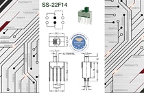 SS-22F14 Dual in-line toggle switch DC DC conversion small sliding 6 feet 2 gear handle length 7 spacing 3 2