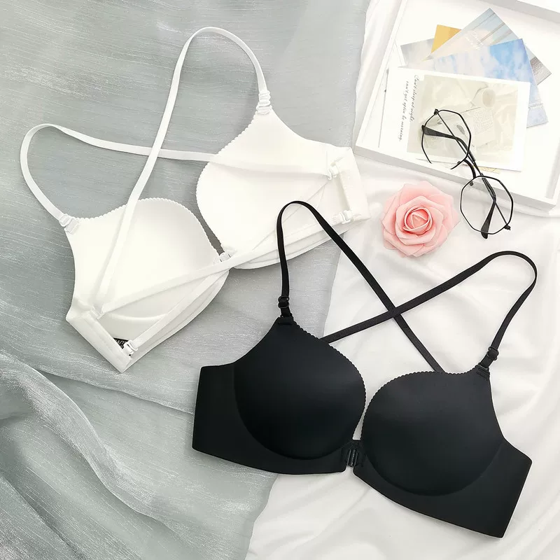 Wireless bra, push up bra, white summer thin bra top, beautiful back