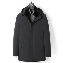  Mink parka mens leather wool one-piece middle-aged and elderly mens clothing Whole mink mink liner leather fur coat