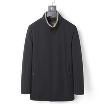  New Nickelodeon mens mid-length stand-up collar mink liner fur coat Parker service fur one-piece jacket