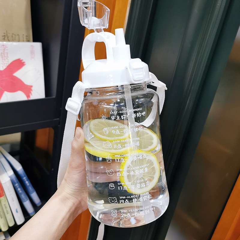 Water cup summer season 1500ml oversized capacity sport kettle bottle portable fitness straw bucket space cup