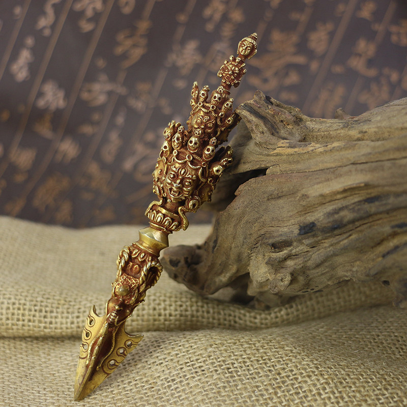 Nepal Handmade Pure Bronze gold King Kong King Kong Golden King Diamond Pestle