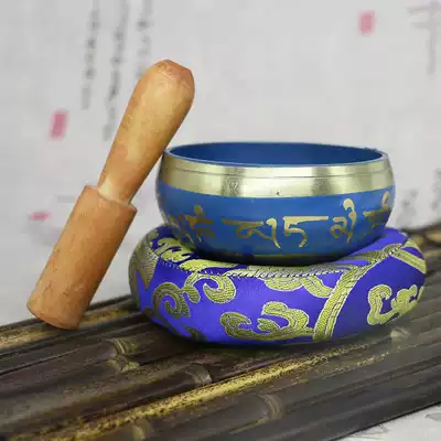 Home Buddha Hall Feng Shui decoration Nepal handmade pronunciation bowl Song bowl Blue copper chime Yoga meditation bowl Buddha sound Bowl