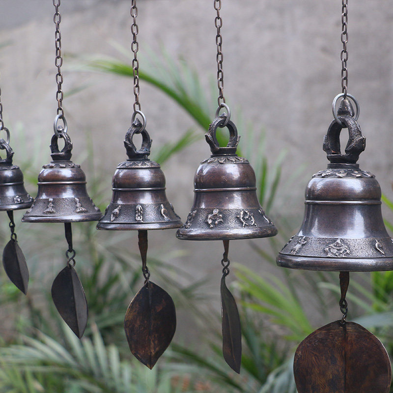 Minjuku decoration Nepal handmade pure copper small bell Bell Bronze Bell Balcony House Eatery Decorated Door Decorated With Wind Bells 