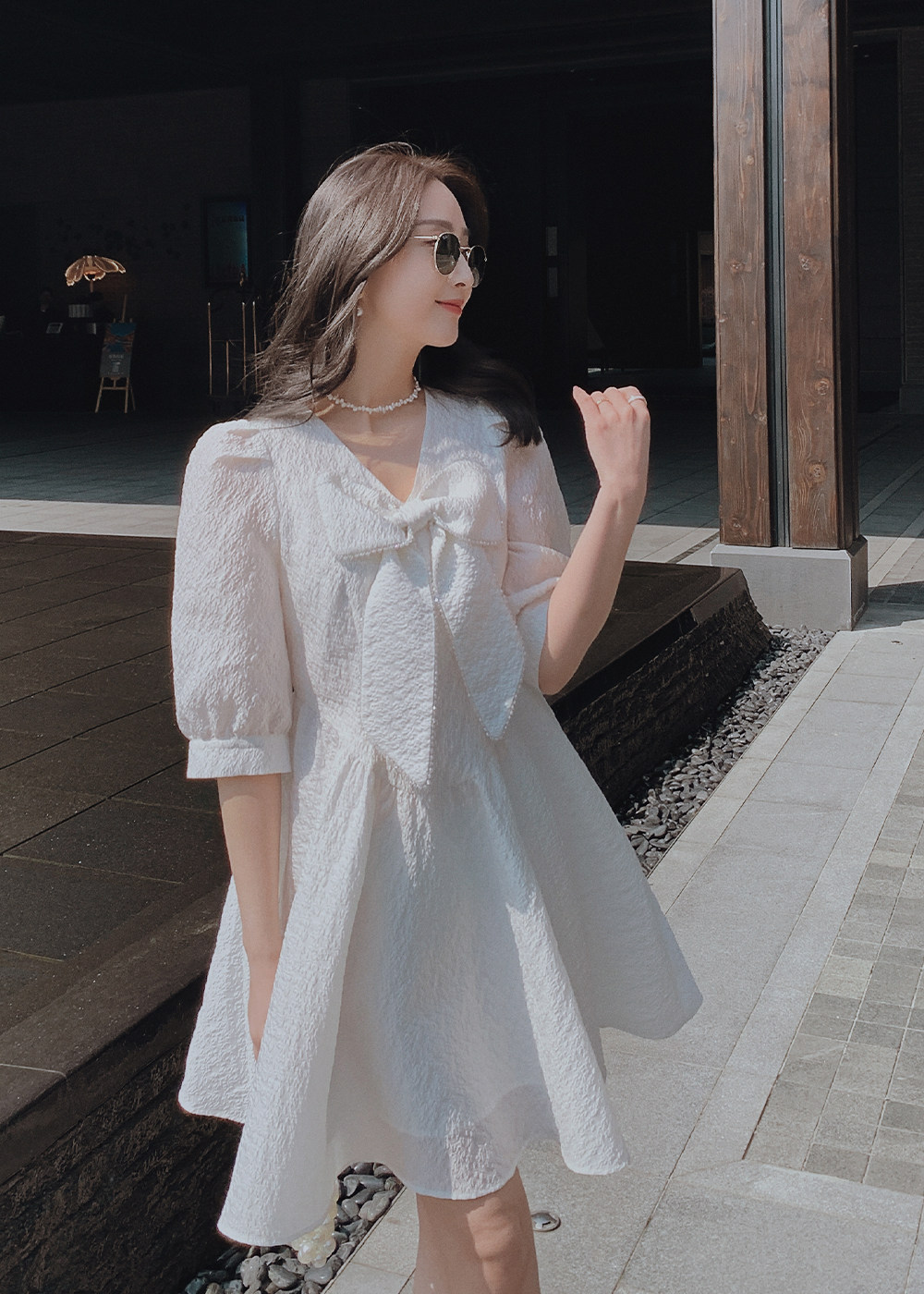 Gale High Dingding LRKS (Rabbit Tooth Private Wear) Texture Sensation Butterfly Knot Fashion Elegant Ocean Dress 1LY9026