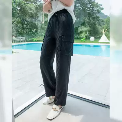 LRKS Lier gaoding (high luxury pants)Korean casual pants women's summer thin section loose high waist straight trousers 7E65