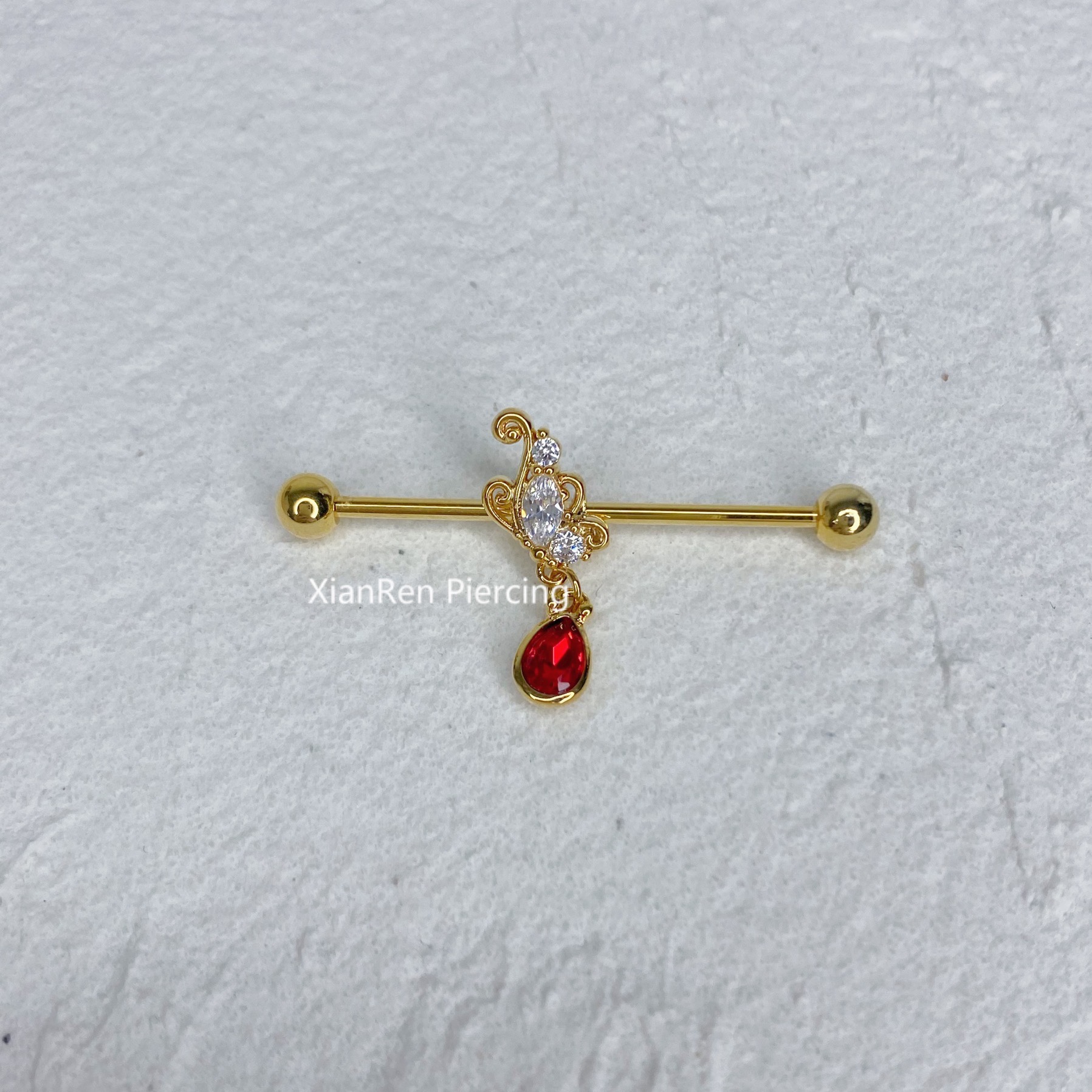 Fairies piercings US import personality small crowdural bridge 14g golden anti-sensitive implant grade steel