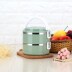 bộ 3 hộp cơm giữ nhiệt thép không gỉ lock&lock 1 người nấu ăn sưởi ấm bằng điện không bị rò rỉ hộp cơm trưa nữ cách nhiệt hộp cơm trưa xếp lớp hộp cơm trưa nhỏ và quạt cầm tay thời trang - Hộp cơm điện sưởi ấm hộp cơm cắm điện inox Hộp cơm điện sưởi ấm