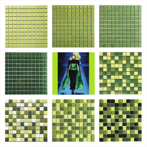 Демон зеленый розовый розовый желто -фиолетовый черный белый цвет мозаичная плитка фоновая стена керамическая ванная комната детское сады чистый цвет