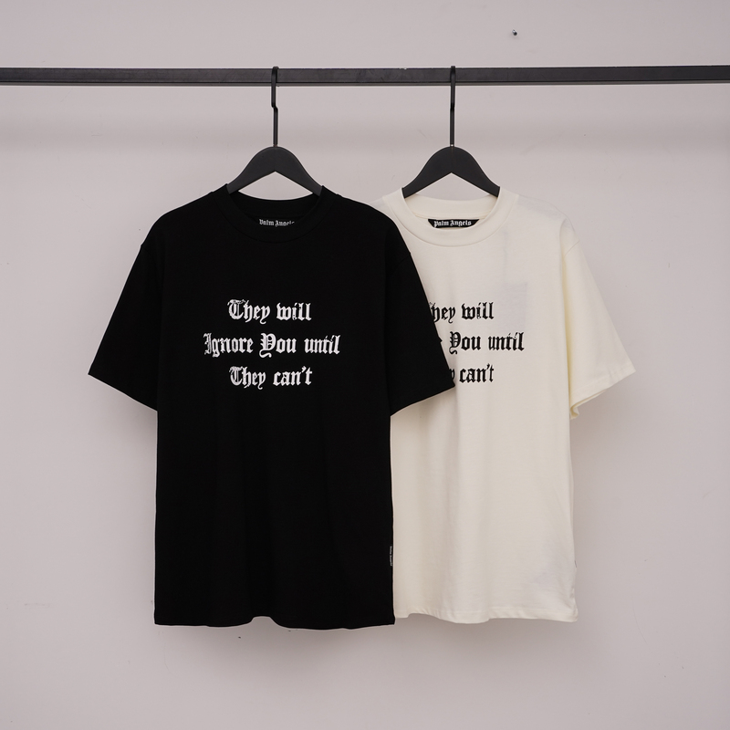 Palm Angels Palm Angel Pa Letter Slogan Printed Short-Sleeved T-Shirt for Men and Women, Loose-Fitting Couple Tops