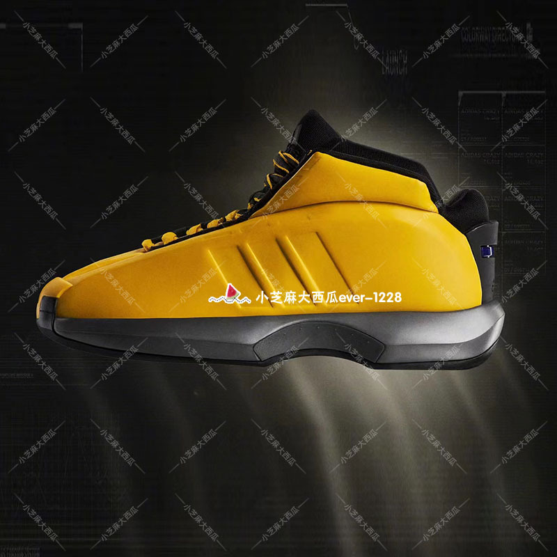 Adidas Originals Authentic Crazy 1 Kobe Retro Yellow and Black Mid-Top Basketball Shoes Gy3808
