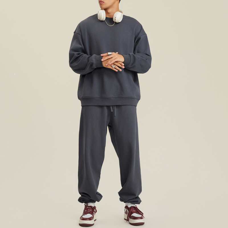 Sports Suit for Men, American Casual, Heavyweight, Loose, Autumn and Winter Running Training, Large Size Fitness Two-Piece Set, Couple Style