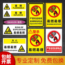 Flammable and explosive identification stickers Beware of danger It is strictly prohibited to test highly corrosive items to check dangerous goods Highly toxic chemicals Please pay attention to safety warning signs Warm tips Warning stickers