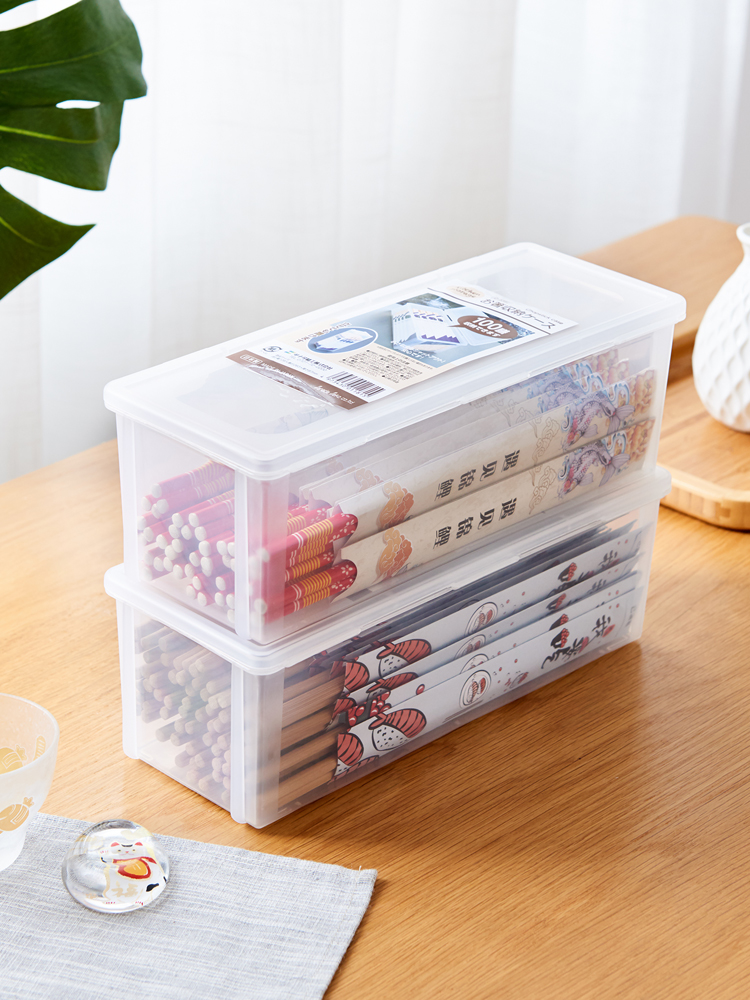 Japan imported kitchen household clamshell chopstick box with lid Spoon knife fork tableware rectangular storage storage box