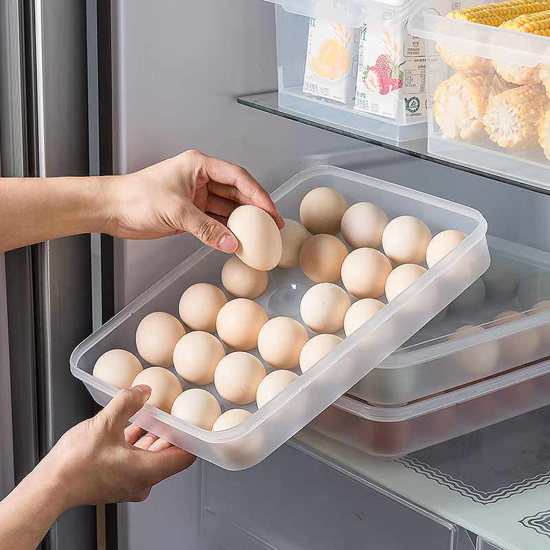 Home kitchen egg collection box refrigerator with lid seal frame plastic tray pack egg pallet pack
