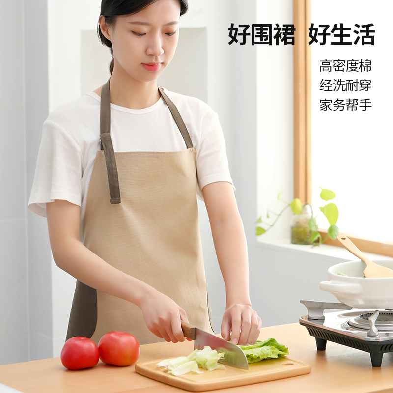 Fasola apron women's 2021 new home kitchen waterproof and oil-proof cotton fashion waist overalls