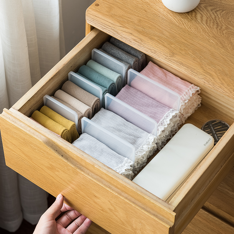 Japan imported drawer divider free combination partition baffle wardrobe partition underwear socks sub-lattice storage