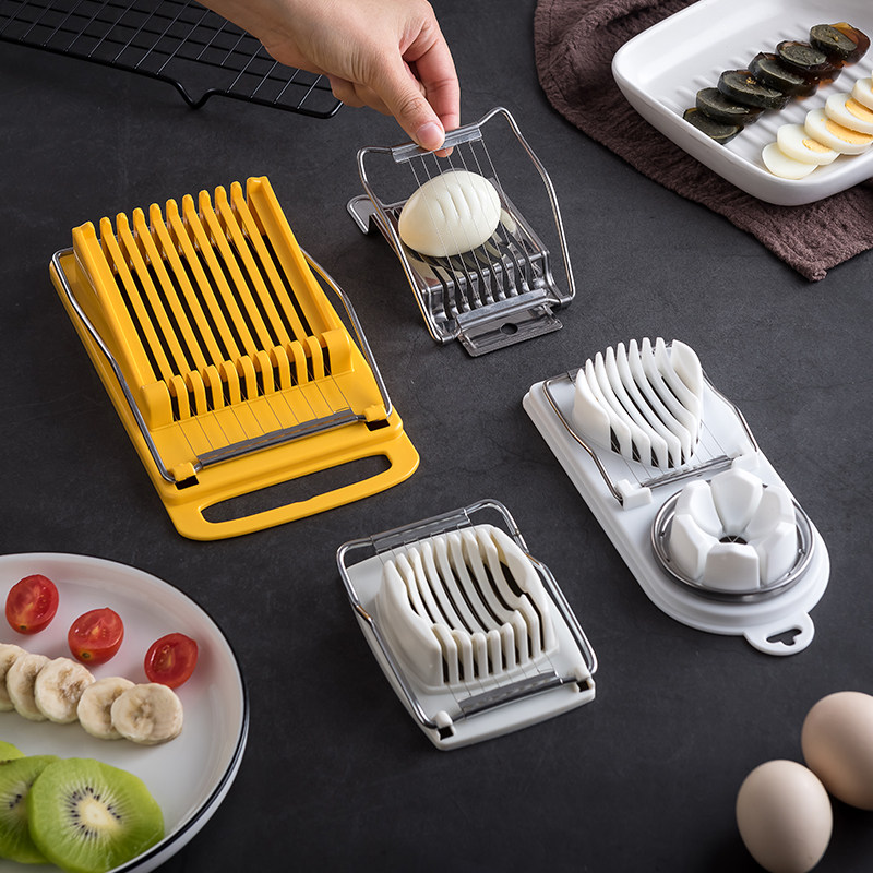 Home kitchen stainless steel egg cutting artifact egg pine flower egg skin egg multifunctional fancy slice cutter
