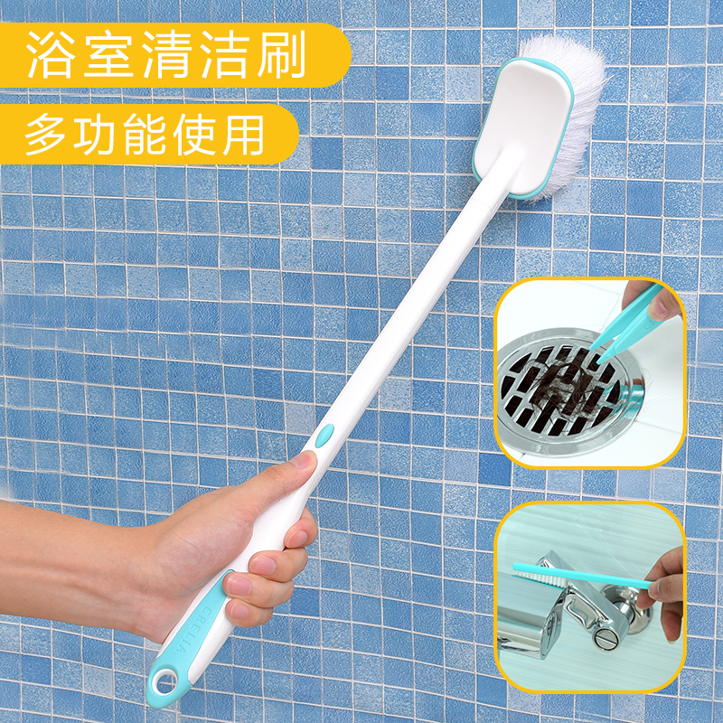 Bathroom brush long handle hard bristle floor brush wall floor brush powder room floor tile tile bathtub no dead corner cleaning brush
