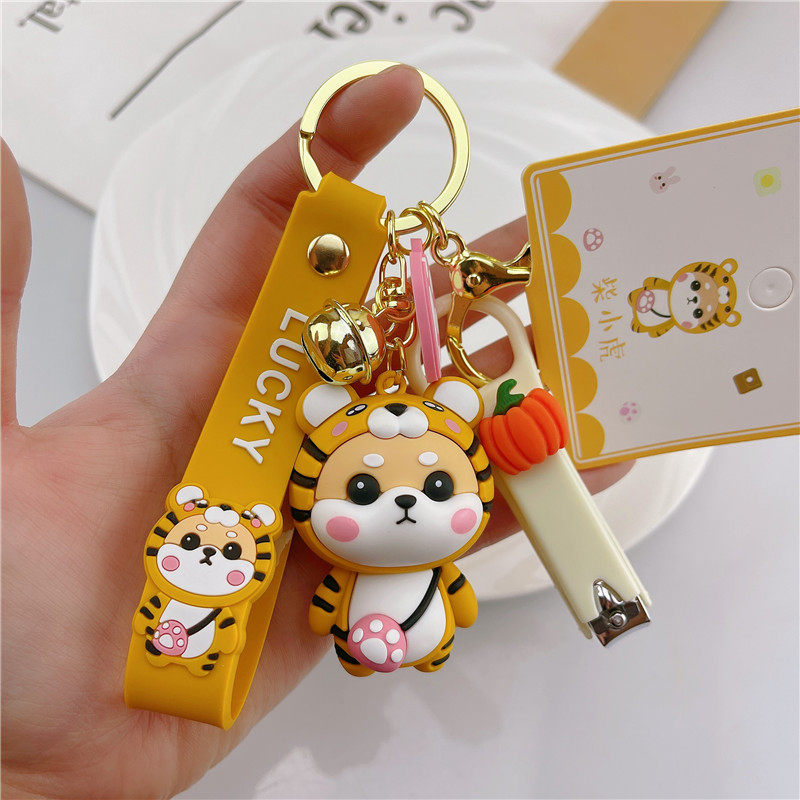 Cute Ben Life Year Tiger Year Ornament Small Tiger Paparazzi Key Buckle Individuality Creative Car Key Bag Pendant