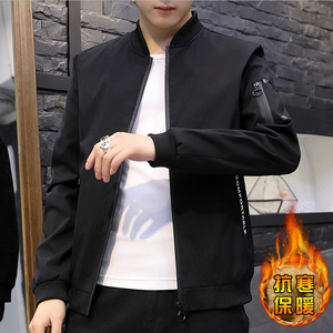 夹克男2020秋冬季新款加绒加厚棒球领