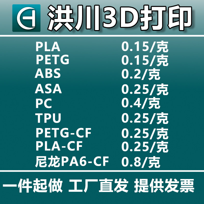PLA/PETG/ABS/TPU/ASA/PCナイロンに対応したFDM方式光硬化性樹脂3Dプリントサービスをご利用いただけます。