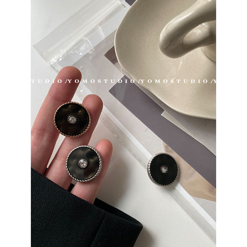 YOMOSTUDIO Small fragrance retro - paste hair coat coat jacket button button jacket button