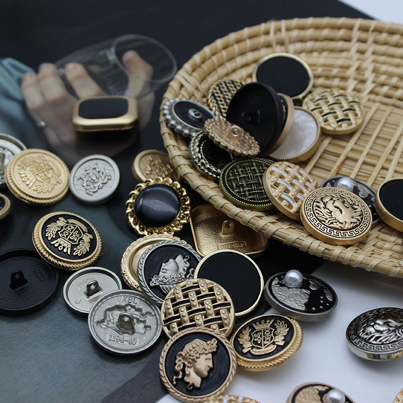 YOMOSTUDIO small fragrant wind metal buttons retro coat buttons casual suit buttons square shirt buttons