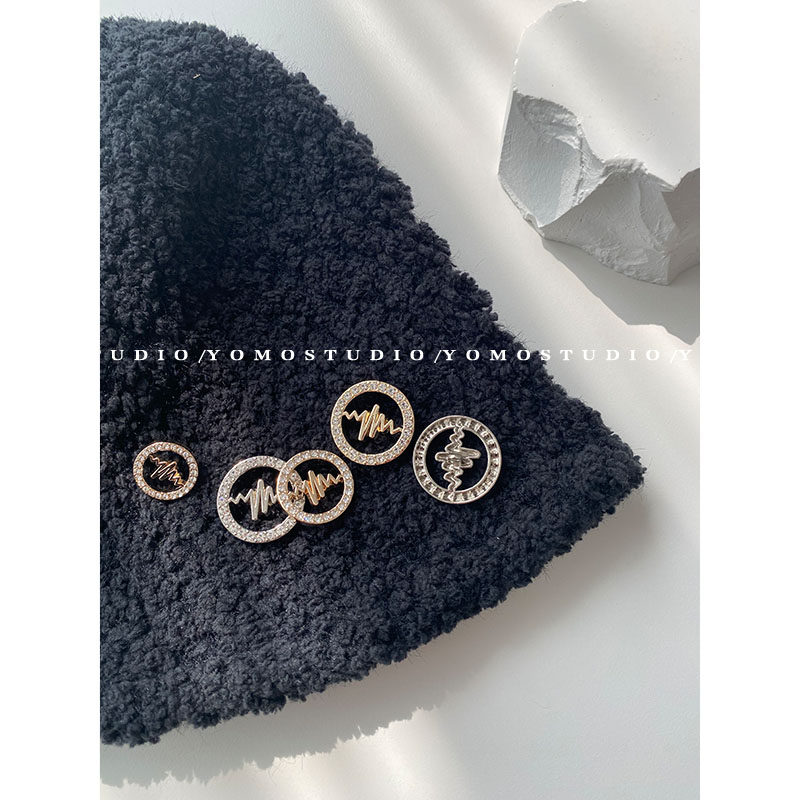 YOMOSTUDIO Xiaoxiang European and American windbreaker button diamond edge top women's lining button woolen coat suit button