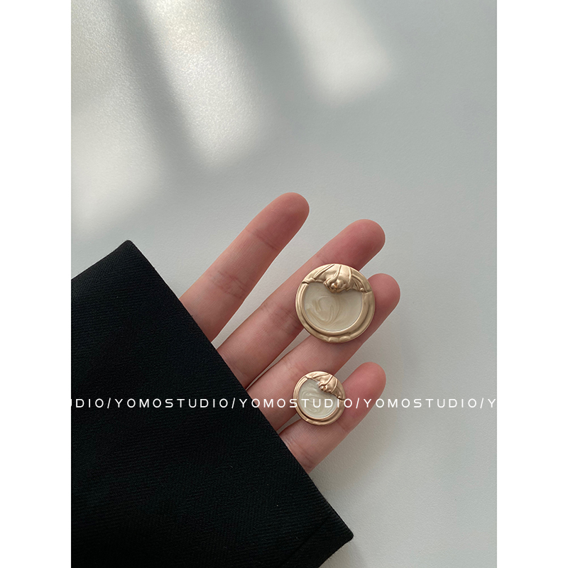 YOMOSTUDIO Xiaoxiang Egyptian style metal button tweed coat button long-sleeved cardigan woolen button